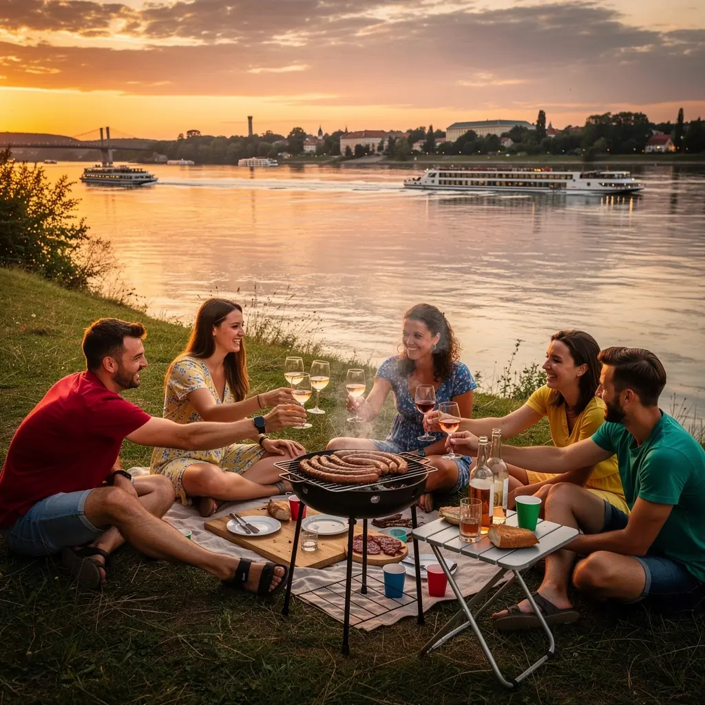 Historic castle perched on a hill surrounded by colorful autumn leaves in Slovakia.
